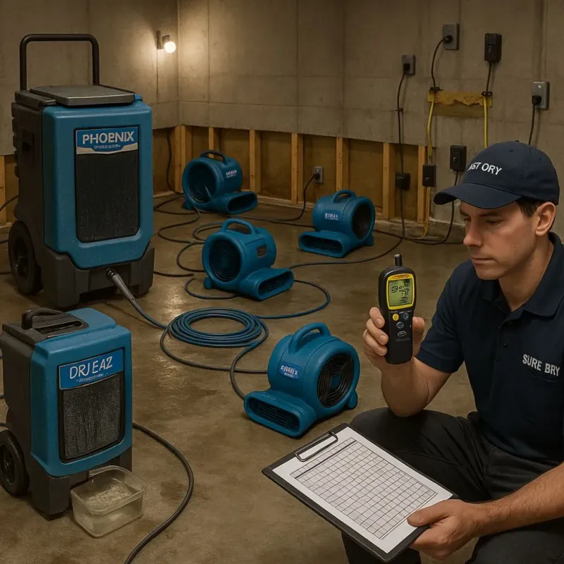 Structural Drying and Dehumidification process in Buchanan Dam, TX